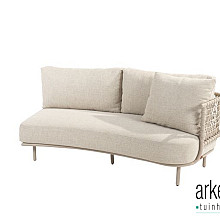 Sardinia 2 seater bench left arm latte with 3 cushions and pillow Latte